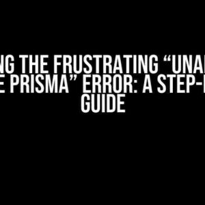 Solving the Frustrating “Unable to Migrate Prisma” Error: A Step-by-Step Guide