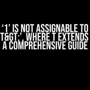 Type ‘1’ is not assignable to type ‘One<T>’, where T extends number: A Comprehensive Guide